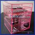 Luxury 3 Drawers Pink Acrylic Makeup Organizer Cube Storage